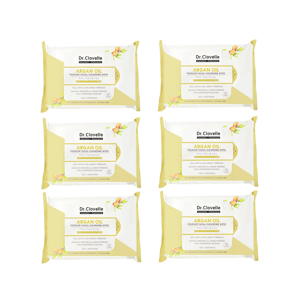 Dr.Clovelle Premium Facial Cleansing Wipes - Argan Oil x 6