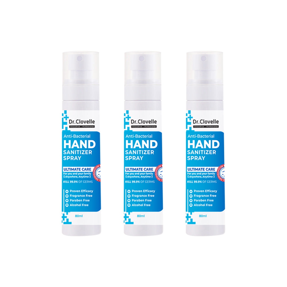Dr Clovelle Anti Bacteria Hand Sanitizer Spray 80ml x3 Bottles